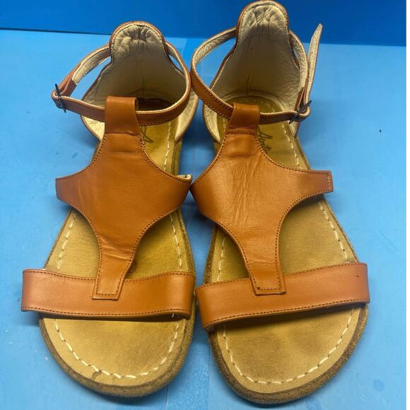 RARE Aintap Leather Turkish Strappy Sandals Flats Size 37 US 6.5 - Picture 9 of 11